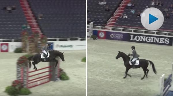 Melanie rider och tävlar Wings utan huvudlag