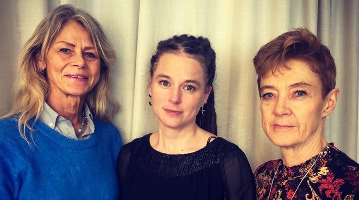 Mika Thalén, Amanda Lind och Caroline Crafoord.