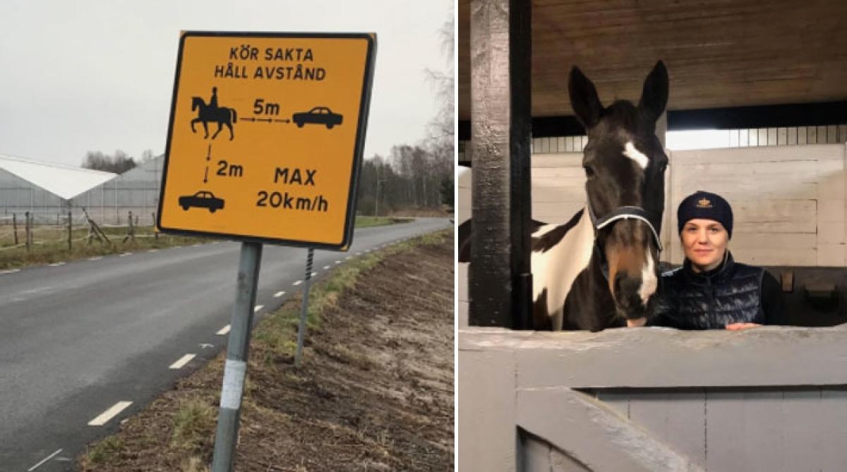 Melinda Blomqvist är verksamhetsansvarig på Hammarö RF, hon känner sig tacksam över att skylten kommit upp.