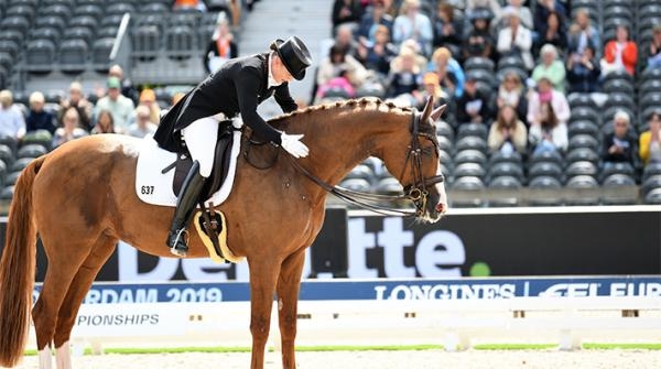 Isabell Werth och Bella Rose efter sin avslutade Grand Prix i tisdags. Foto: Linnea Lindahl