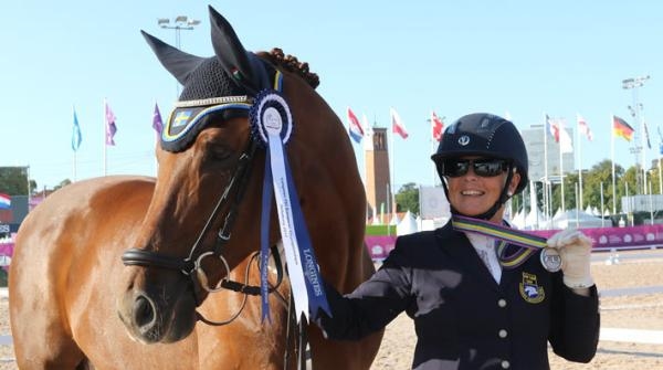 Louise och Zernard, dubbla medaljörer på EM i Göteborg 2017. Foto: Frida Bank