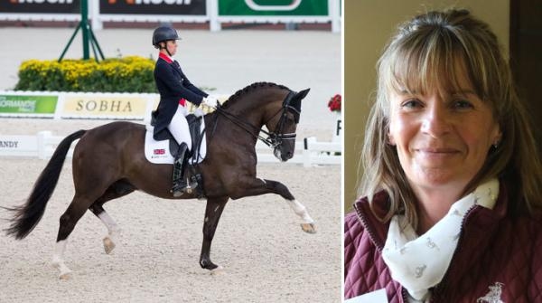 Bild på Valegro, samt på näringsfysiolog Lizzie Drury. Foto: Tomas Holcbecher (tävling) och Anki Yngve