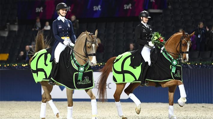 Nina Rademaekers och Marina Mattsson vann finalerna i Friends arena förra året. Foto: Haide Westring