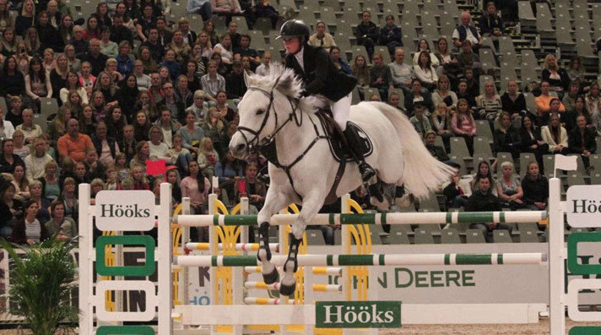 Steffi och Clarence i VW Grand Prix på Elmia Scandinavian Horse Show 2018. Foto: Annika Grundberg