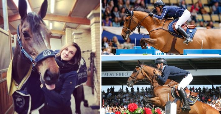 "Mary Lou vet att hon är stjärnan i stallet", säger hennes skötare Tiia Karhu. Foto: Privat (Tiia), Tomas Holcbecher (Malin) och Frida Bank (Peder)