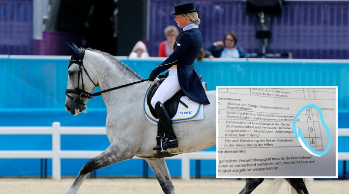 Sara och Wega i London, på väg mot OS-silver. Och så dagens fina rad i dressyren. Foto: Tomas Holcbecher