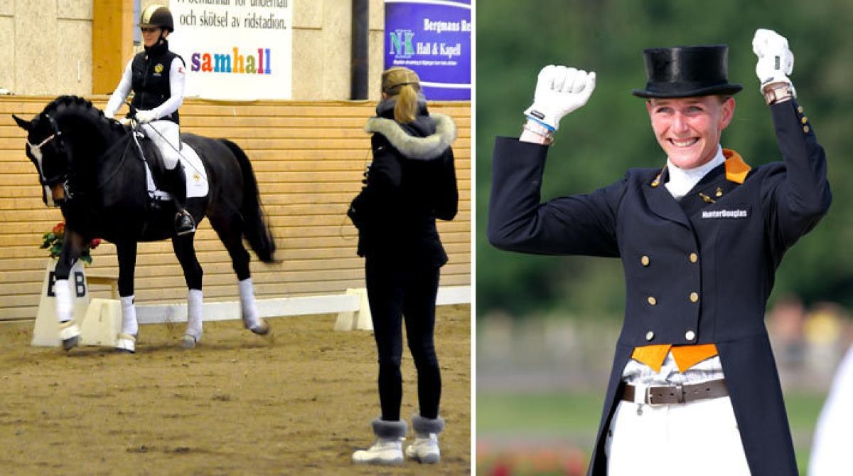 Vänster: Schellekens-Bartels och Sara Nilsson. Höger: Imke som glad EM-guldmedaljör 2007 (Foto: Tomas Holcbecher).