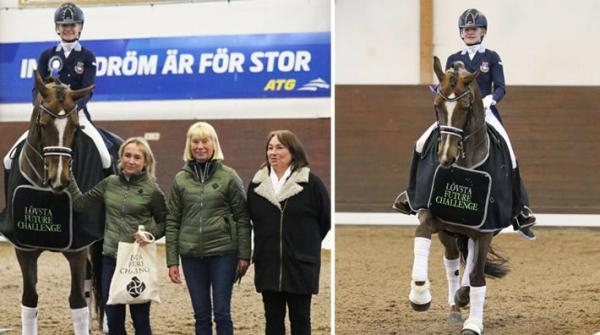 Isabella valde att rida in på Happiness 26, som hon också startade i klassen, vid pristudelningen. Foto: Alida Säflund