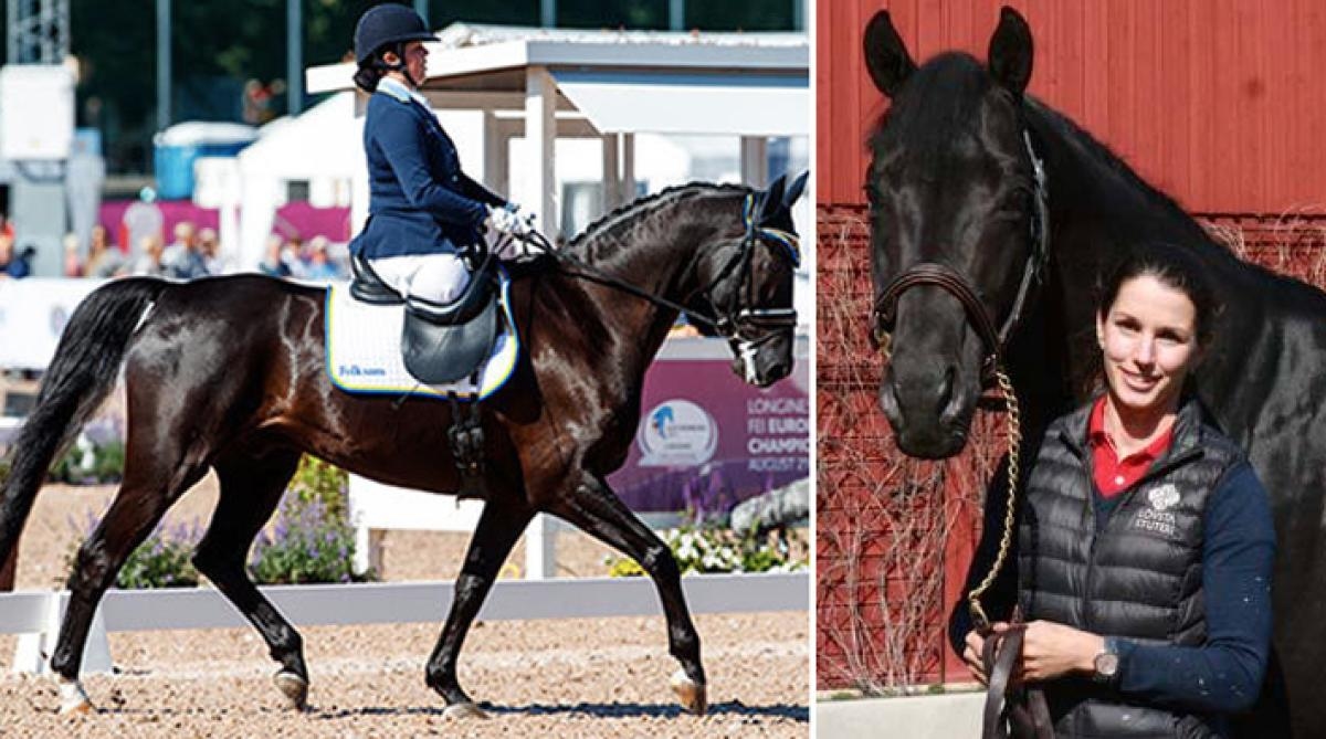 Felicia Grimmenhag och Caroline Darcourt rider på clinicen. Foto: Hippson