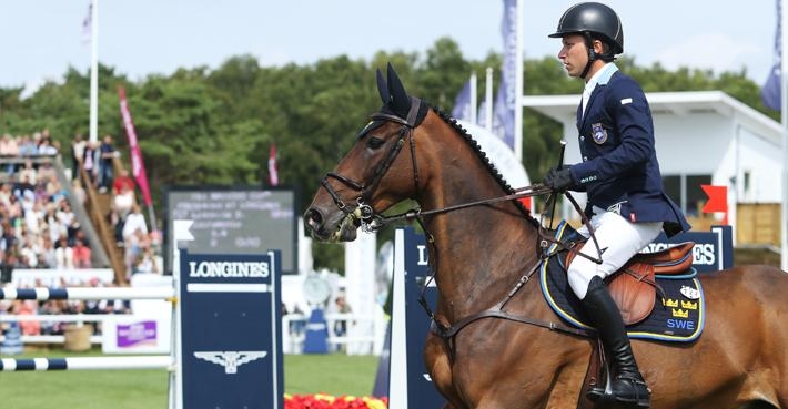 <i>Douglas och Zacramento under Falsterbo Horse Show. Foto: Frida Bank</i>