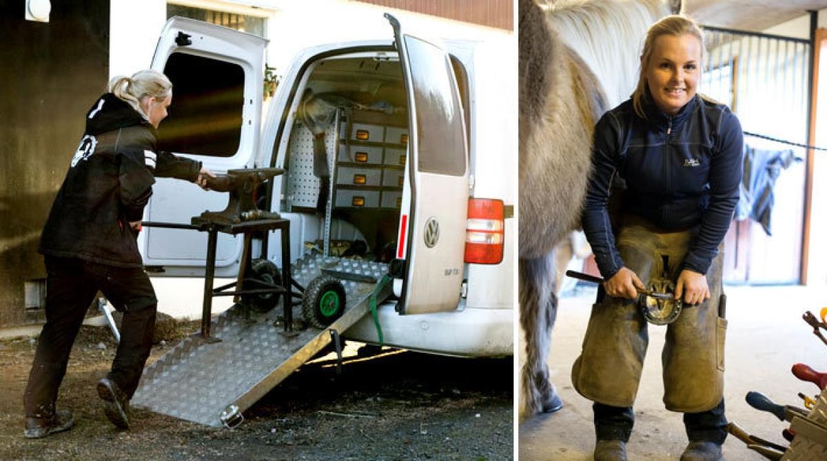 <i>Till vänster syns Amandas egendesignade vagn för städet.</i>